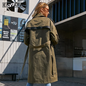 New Fashion Customize OEM Tall <b>Trench</b> <b>Coat</b> With Belt <b>Trench</b> Peacoat Double Breasted Raincoat Spring Autumn Jacket - Product Image 3