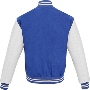 Classic Design Varsity Jacket Autumn Men's Casual Color <b>Block</b> Button up Jacket for Spring Fall School Baseball - Product Image 1