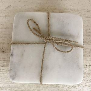 Coastal Style Round Marble <b>Coasters</b> Natural Stone <b>Table</b> Decor - Product Image 5
