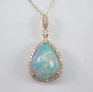 Collier pendentif en moissanite de luxe, coupe poire, argent sterling 925 plaqué or, design minimaliste, bijoux élégants pour femmes, Tishya - Product Image 1