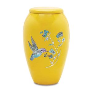 Curved Sides Aluminum Urn for Human Ashes - Metal Cremation Urn Rounded <b>Walls</b> - Polished <b>Memorial</b> Vase for Home - Product Image 1