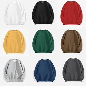 China Bangladesh Factory Price OEM Customized Logo Embroidery Round Neck Pullover Loose Fit Casual Solid Color Men Sweatshirt - Product Image 1