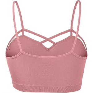 Sujetador deportivo de yoga para mujer con espalda cruzada, acolchado, para gimnasio, fitness, entrenamiento, top de ropa deportiva, venta al por mayor, sujetador atlético con tiras, marca privada - Product Image 3