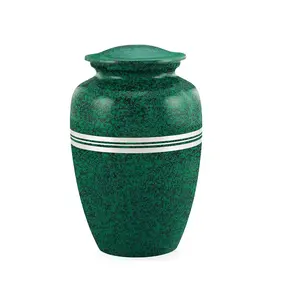 Urna Funeraria de Metal con Acabado de Mármol Verde de Lujo para Cenizas Humanas |   Urna Funeraria Conmemorativa Personalizada de Estilo Americano, Duradera, Venta al Por Mayor - Product Image 1