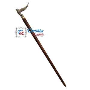 Mango de cabeza de pájaro de latón náutico, bastón plegable de madera para caminar, bastón coleccionable para acampar, senderismo, regalo para hombres y mujeres - Product Image 3