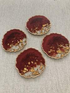 High Quality Vintage Resin 5mm Coaster Set for Luxury Home Decor <b>Table</b> <b>Protection</b> and Elegant Beverage Serving Presentation - Product Image 3