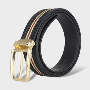 Ceinture décontractée de luxe pour homme avec boucle automatique réglable, logo personnalisé, en cuir de vachette écologique - Product Image 3