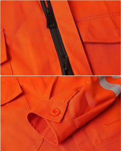 Combinaison de travail orange haute visibilité pour hommes, combinaison de sécurité réfléchissante, combinaison industrielle - Product Image 4