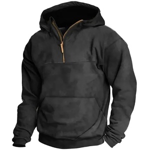 Nueva moda para hombre, sudaderas con capucha de peso pesado, Otoño Invierno, Color sólido, suéter cálido, sudadera, algodón grueso, estampado informal - Product Image 1