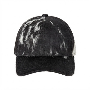 Casquette de baseball unisexe noire et blanche à imprimé animal, 6 panneaux, réglable, décontractée, pour toutes les saisons - Product Image 1