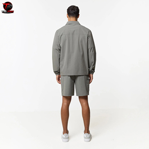 Ensemble veste et short de sport légers pour homme, veste zippée, ensemble deux pièces décontracté, coupe-vent personnalisé - Product Image 2