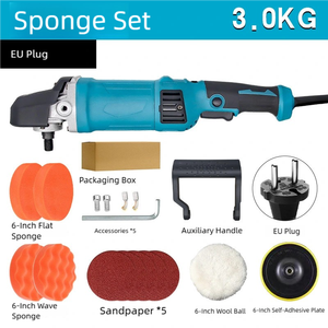 1580W 6 inch electric <b>car</b> <b>polisher</b> kit, rotary polishing machine set with pads for auto detailing and <b>car</b> paint repair - Product Image 1