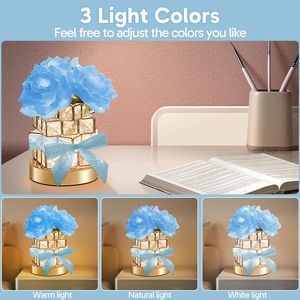 Lampada da Tavolo Romantica a Forma di Rosa, 3 Colori, Dimmerabile, Ricaricabile, Senza Fili, con Controllo Touch, Regalo in Cristallo per Fidanzata o Moglie - Product Image 2