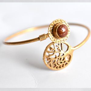 latest trending indian fashionable handmade designer goldplated brass Traditional look stone openable <b>bangle</b> for girls and women - Product Image 5