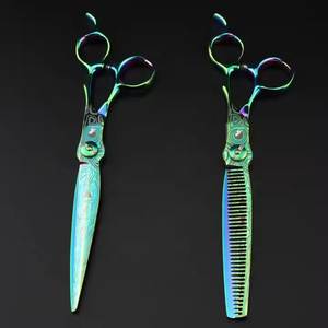 Tijeras de Entresacar Rainbow de 28 Dientes, Acero Inoxidable Afilado, Ligeras, Reutilizables, Mango Largo, para Uso con Mano Derecha en Salones de Belleza - Product Image 3