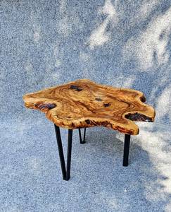 Wild Olive Live Edge <b>Coffee</b> <b>Table</b> – Handcrafted Olive Wood Slab <b>Table</b> with Modern Legs Rustic Handmade Furniture Decor - Product Image 4