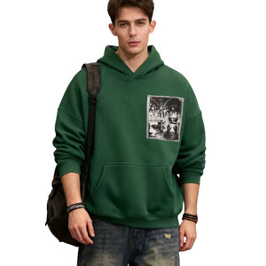 เสื้อฮู้ดดี้พรีเมียมผู้ชายแบบสั่งทำ OEM ODM ลายการ์ตูนฤดูใบไม้ผลิ เป็นมิตรกับสิ่งแวดล้อม ผ้าฟลีซ 300 กรัม โรงงานผลิตเสื้อผ้า บังกลาเทศ - Product Image 2