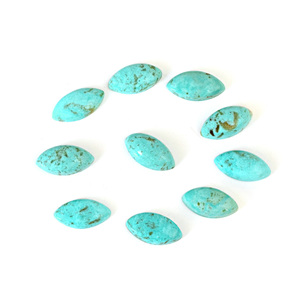 Marquise-förmige, maßgefertigte Cabochon-Schmuckzubehörteile, Türkis, natürliche Arizona-Perlmutt, ovale Cabochons, grüne Edelsteine - Product Image 1