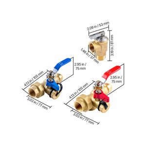 Kit Valvole di Servizio per Scaldabagno Senza Serbatoio da 3/4 Pollici, 2 Pezzi, Valvole di Isolamento NPT da 3/4 Pollici, Valvole di Sicurezza per Scaldabagno - Product Image 2