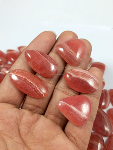 Pierre précieuse naturelle en rhodochrosite, cabochon de formes variées, toutes tailles, pierre lisse en vrac, fournisseur grossiste pour la bijouterie - Product Image 2