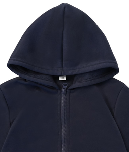 3 piezas de sudaderas con capucha para niños, estilo casual vintage, con cremallera, de poliéster/algodón, para otoño - Product Image 4