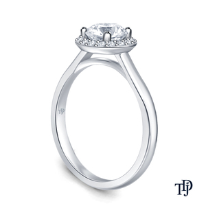 Anillo de Compromiso Elegante con Halo Inspirado en Flores en Oro de 10K con Diamante Cultivado en Laboratorio Brillante en el Centro y Piedras Decorativas - Product Image 2