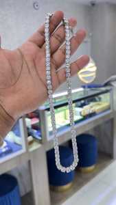 Collier chaîne tennis plaqué or 18 carats avec moissanite taillée, couleur blanche, serti griffe, style hip-hop, pour femme, idéal pour les fêtes et mariages - Product Image 6