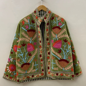 Handcrafted Suzani Velvet Jacket Floral Embroidered <b>Winter</b> <b>Coat</b> Bohemian Ethnic Outerwear Factory Direct Wholesale Price - Product Image 1