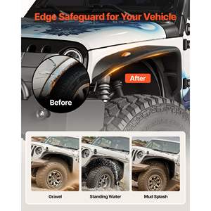 ชุดบังโคลนหน้ารถยนต์ JK/JKU 2/4 ประตู ปี 2007-2018 สำหรับออฟโรด  วัสดุเหล็ก  พร้อมไฟ LED  ลายละเอียดสีดำ รุ่นล้อแม็ก - Product Image 3