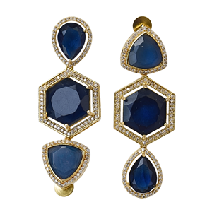 Pendientes Huggie Geométricos de Latón Chapado en Oro con Circonitas, Corte Pera, Engaste Biselado, Joyería Bohemia para Mujer, para Boda - Product Image 5
