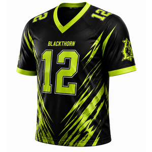 Camiseta de Fútbol Americano con Cuello en V, Manga Corta, Sublimada, Transpirable, de Spandex/Poliéster, Uniforme para Hombre Adulto - Product Image 5