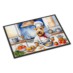 Nuevo felpudo Lakeland Terrier Chef antideslizante lavable de pila baja 18H X 27W alfombra de entrada para interiores y exteriores alfombrilla para puerta delantera - Product Image 1