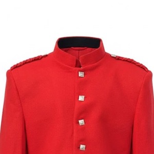 <b>Red</b> Prince Charlie Elegant Men's Casual Scottish Dress Jacket 100% Woolen Solid Pattern Autumn Season Front OEM Service Classic - Product Image 2