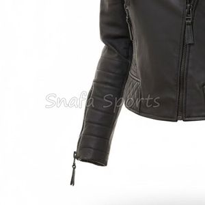 Chaqueta de cuero para mujer, pieza de moda refinada, ideal para un estilo formal, casual y para motociclistas. - Product Image 4