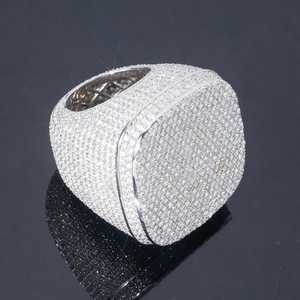 Iced Out Original Moissanite Hip Hop Championship <b>Ring</b> for <b>Men</b> Original 925 Sterling <b>Silver</b> Rapper Style for Parties Jewelry - Product Image 3