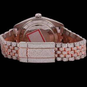 Nuevo Reloj de Moda con Esfera Marrón y Plata, con Moissanita y Cuarzo, Totalmente Cubierto de Diamantes, Estilo Hip Hop, Esfera Redonda, Colección para Hombre para Fiestas - Product Image 3