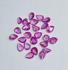 Saphir rose naturel de haute qualité, chauffé, taille calibrée 5x4mm, coupe ovale en forme de poire, pierres précieuses en vrac pour la fabrication de bijoux - Product Image 2