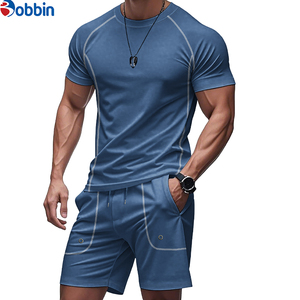 Outdoor Sportswear Comfortable Men's Plus Size T-Shirt <b>Sets</b> Solid TShirt Jogger <b>Set</b> High Street Summer Breathable Customized - Product Image 1