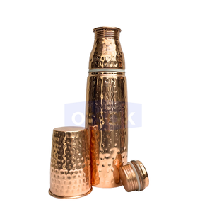 Traditional Handcrafted Eco-Friendly Copper <b>Water</b> <b>Bottle</b> Stylish and Portable for Office Home Gym and Gift - Product Image 2