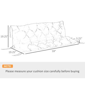Dark Blue 3-Seater Bench Swing <b>Chair</b> Replacement Cushions with Backrest Outdoor Seat <b>Pads</b> Outdoor Pillows & Cushions - Product Image 3