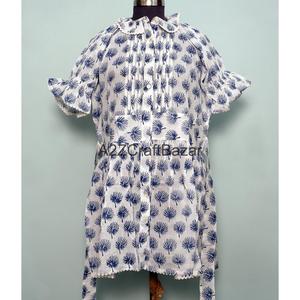 Chemise pour femme 100% coton pur, tissu de haute qualité, imprimé floral, écologique, vêtements décontractés d'été - Product Image 1