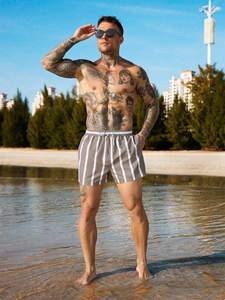 Shorts de Playa a Rayas para Hombre, Pantalones Cortos de Verano a la Moda, Casuales, para Fiestas en la Piscina, Vacaciones, Trajes de Baño Hawaianos para Hombre - Product Image 5