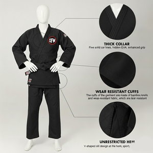 Kimono de Judo Negro, Ropa de Artes Marciales, 750 Gramos, Uniforme de Judo, Telas para Kimono de Judo para Hombre - Product Image 2