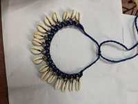 Collier artisanal vintage en coquillages de cauris, cordon en coton macramé, perles de pierre et de cristal, bracelet perlé réglable, style bohème tribal pour femme