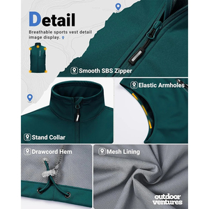 Gilet Softshell Durable pour Homme – Veste Utilitaire Sans Manches Imperméable et Coupe-Vent avec Doublure Polaire pour Randonnée et Pêche - Product Image 6
