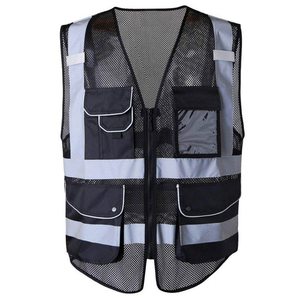 Gilets de sécurité haute visibilité respirants, imperméables et réfléchissants, 8 poches, fermeture éclair sur le devant, couleur et logo personnalisés, service OEM - Product Image 1