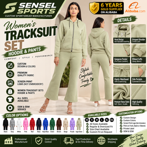 Conjuntos Deportivos de Invierno para Mujer, 100% Algodón de Alta Calidad, Pantalones Acampanados, Ropa de Entrenamiento con Logotipo de Diseñador Personalizado - Product Image 1