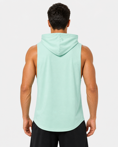 Camiseta sin mangas con capucha para hombre, tela transpirable de primera calidad, corte deportivo elegante, perfecta para el gimnasio o uso casual, mantente fresco y a la moda. - Product Image 4
