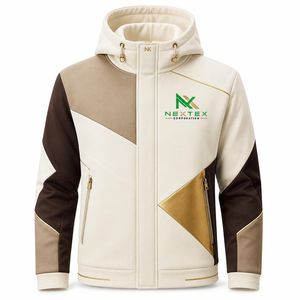 Sudadera con Capucha para Hombre, Talla Grande, Invierno, Cierre Completo, Bloques de Color, Impresión Digital, Paneles en Contraste, Ropa Deportiva Casual - Product Image 4