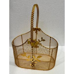Ideas de Regalo para Bodas: Cesta de Malla de Lujo con Asa para Cumpleaños, Compromiso, Aniversario, Cestas y Canastas Doradas - Product Image 5